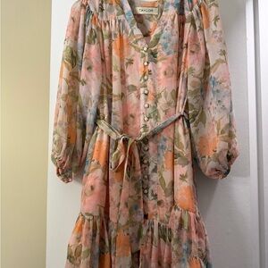 Taylor Pastel Floral Dress with Buttons